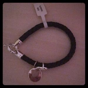 Black rope bracelet with silver detail